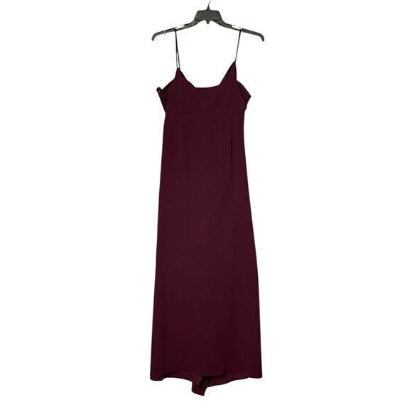 Sachin + Babi Size 16W NEW Stretch Crepe Paulina Formal Maxi Gown Deep Wine - Picture 5 of 9